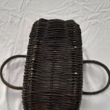 Panier rectangulaire en osier et rotin