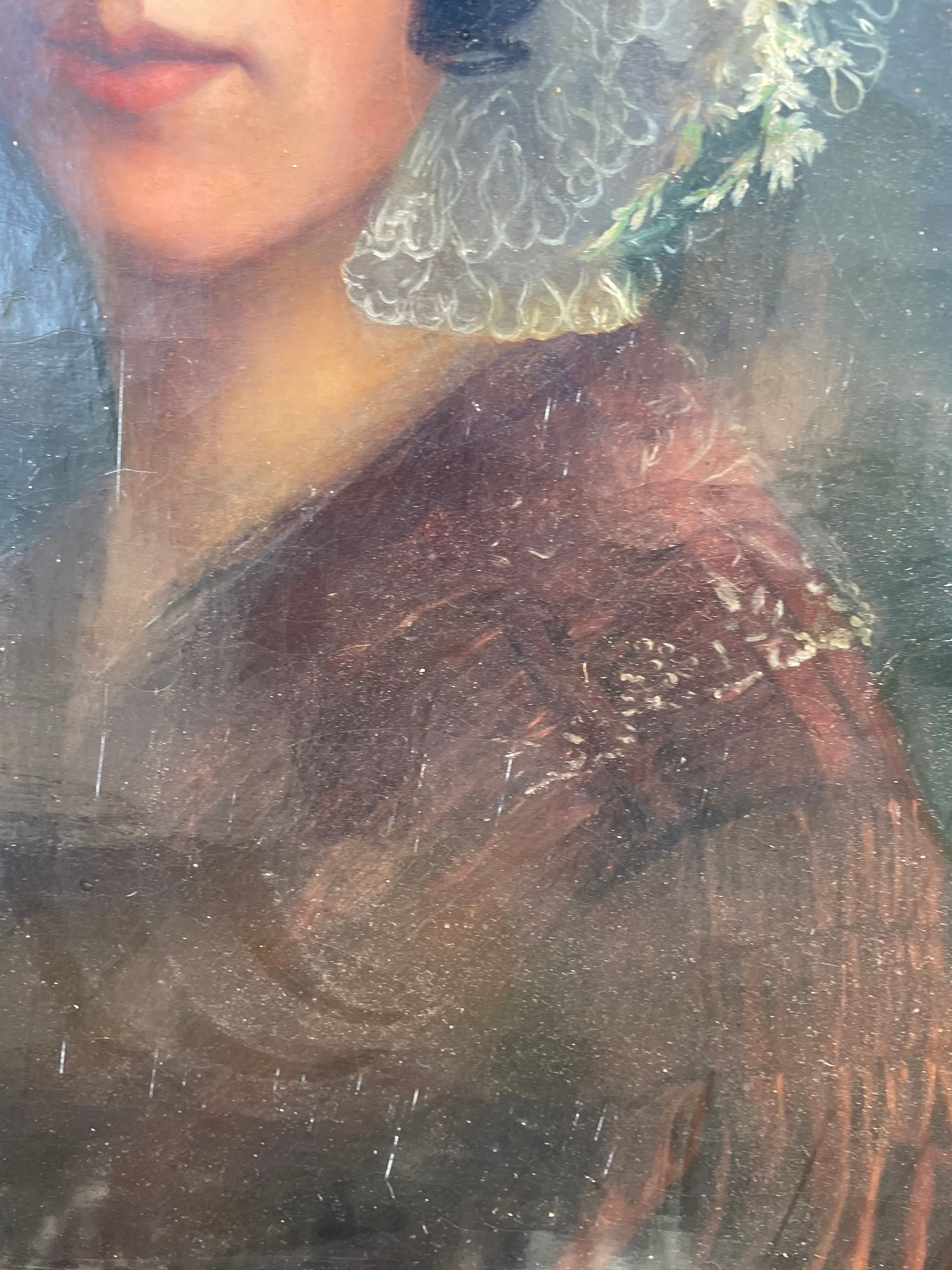 Oil on canvas early 19th signed