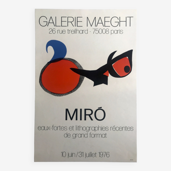 Original lithograph poster by Joan MIRO, Galerie Maeght, 1976