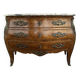 Bordeaux inlaid chest of drawers with marble and bronze ornament