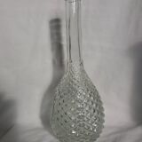 Glass bottle carafe with pineapple diamond tip decoration