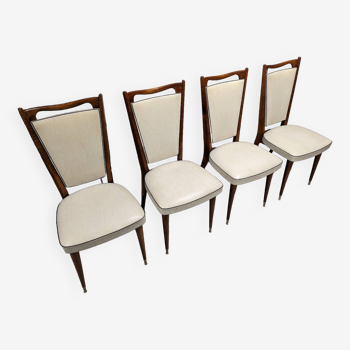 Set of 4 vintage one-piece chairs