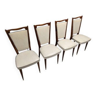 Set of 4 vintage one-piece chairs