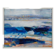 1995 Modern "Winter Blue" Swedish Abstract Modernist Landscape Oil Painting, Framed