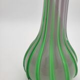 Murano glass vase "Jack in the Pulpit" green and purple