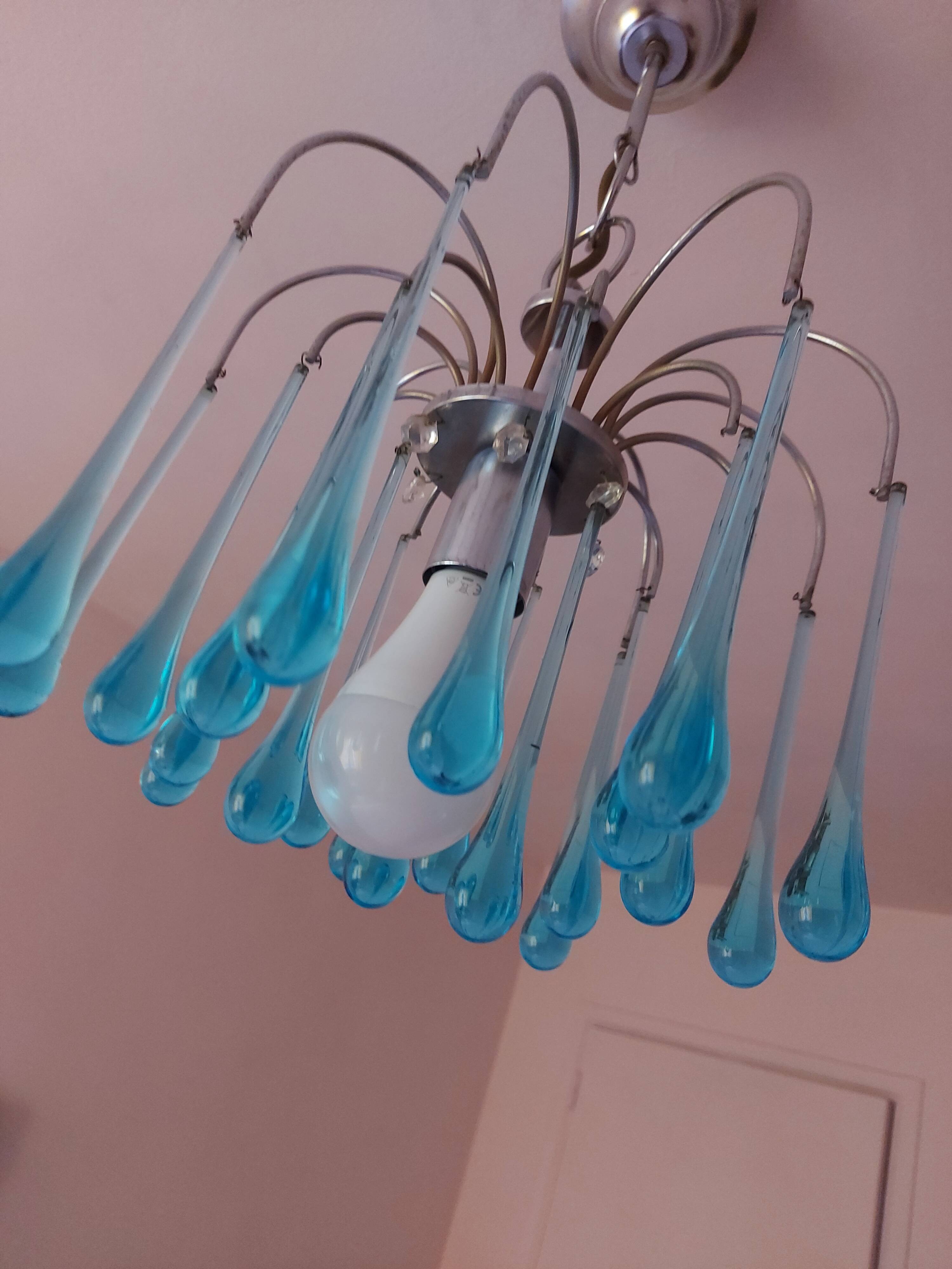 Chandelier Murano drops of water Paolo Venini