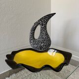 Large yellow ceramic pocket tray from the 50s