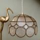 Vintage mother-of-pearl and brass lampshade pendant light