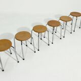 6 x Tabouret industriel design hollandais années 1960