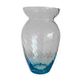 Light blue glass swirly vase