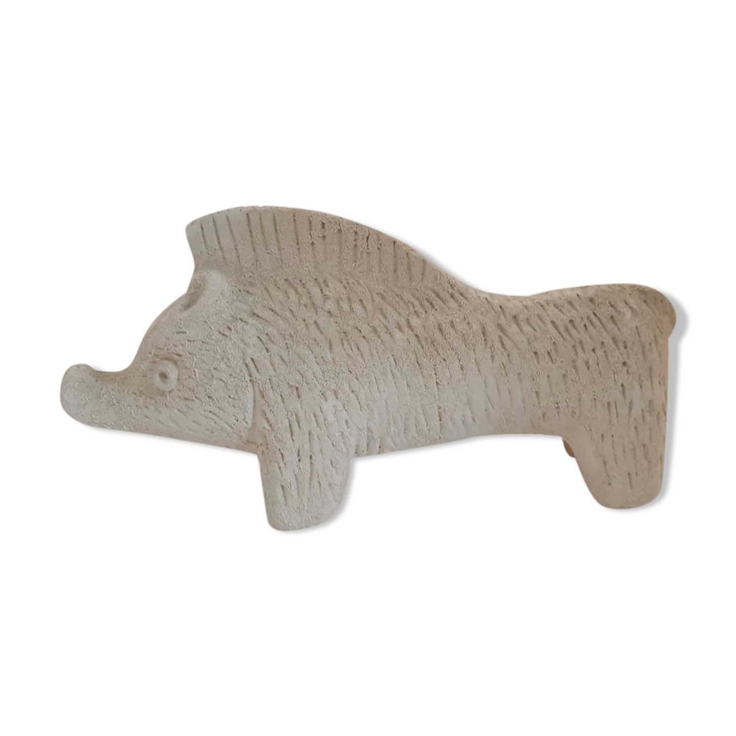 Wild boar animal statue, bisque, vintage, Aldo Londi for Bitossi