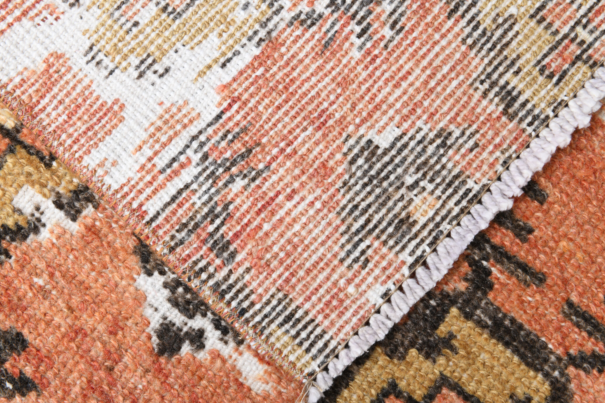 Geometric pattern turkish runner rug 350x85cm