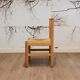 Set of 4 wood and rush chairs, 1970s