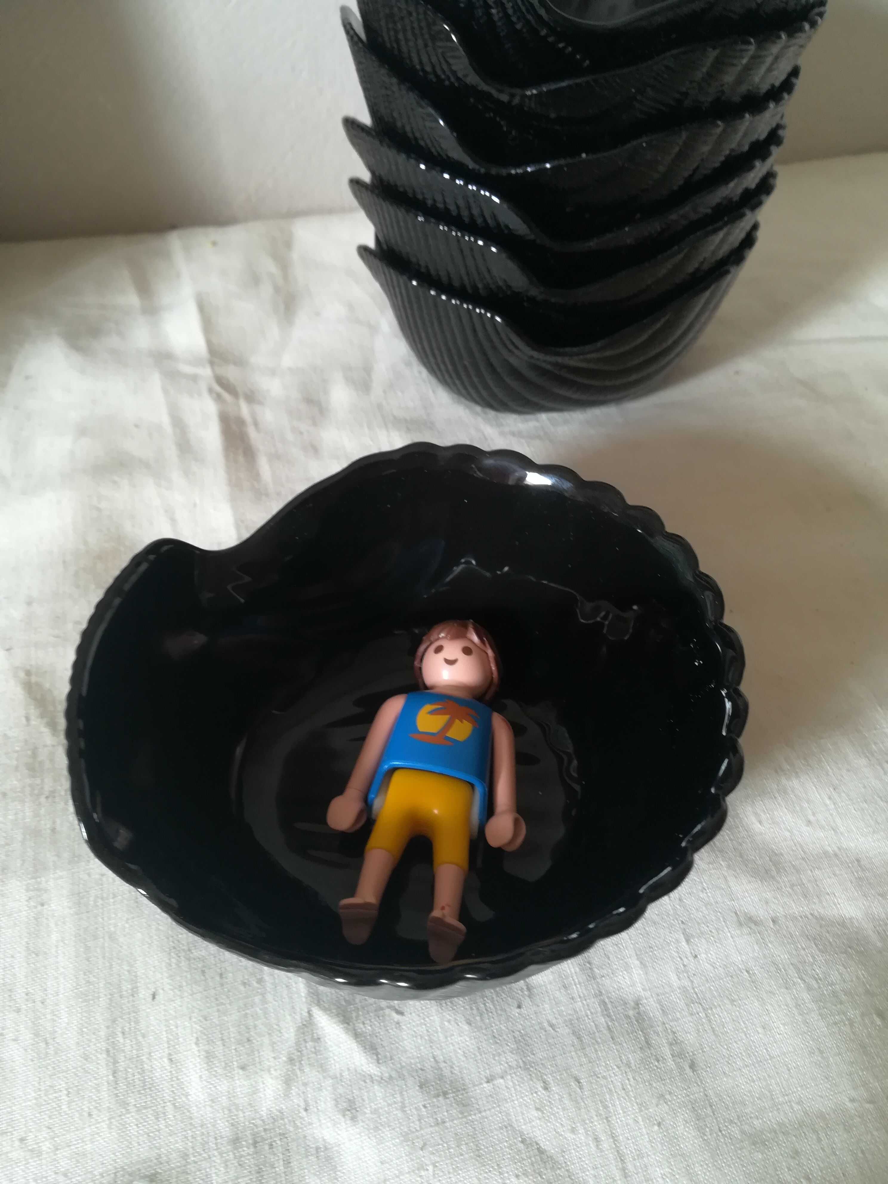 Set de 7 coupelles coquillage noir