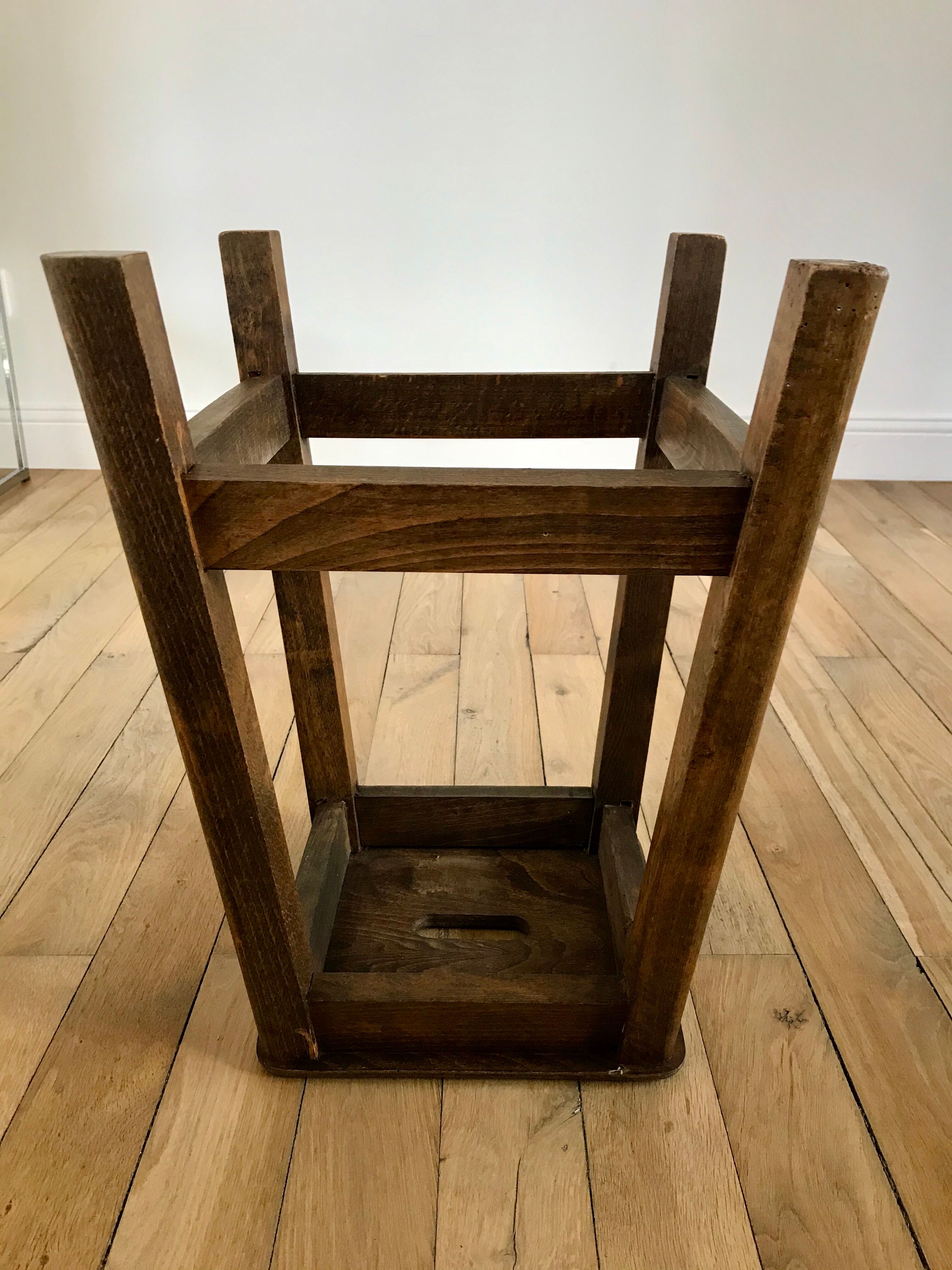 1950s wooden workshop stool