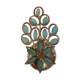 Gold metal wall light with light blue tassels