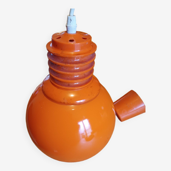 Vintage Opaline Orange and White Pendant Lamp