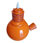Suspension Vintage Opaline Orange et Blanche