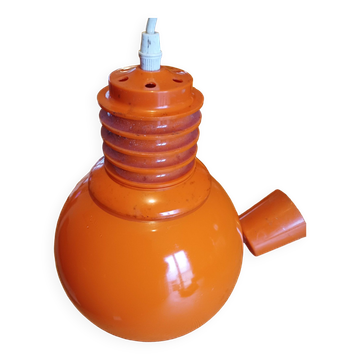 Vintage Opaline Orange and White Pendant Lamp