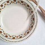 Gien orange and black deep dish, model 456