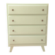 Commode vintage 4 tiroirs relookée verte