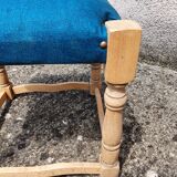 Tabouret en chêne massif refait à neuf