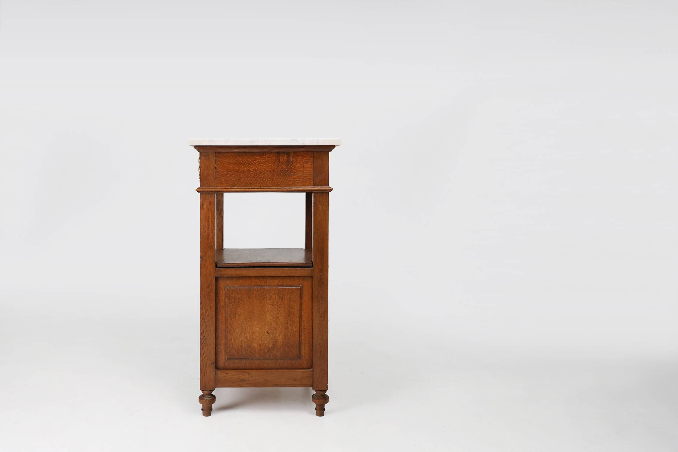 Art Deco nightstand with a Carrara marble top, France ca. 1910