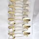 Table cover pearl 6 forks + 6 silver-plated metal spoons German Wellner Silber 21cm