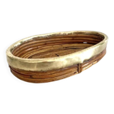 Rattan and brass basket, 1970s