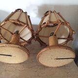 Louis Sognot rattan bedside lamp