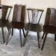 Set of 6 vintage brutalist chairs