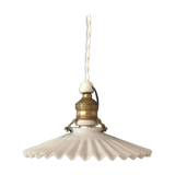 Umbrella opaline, brass and braided cable 2m