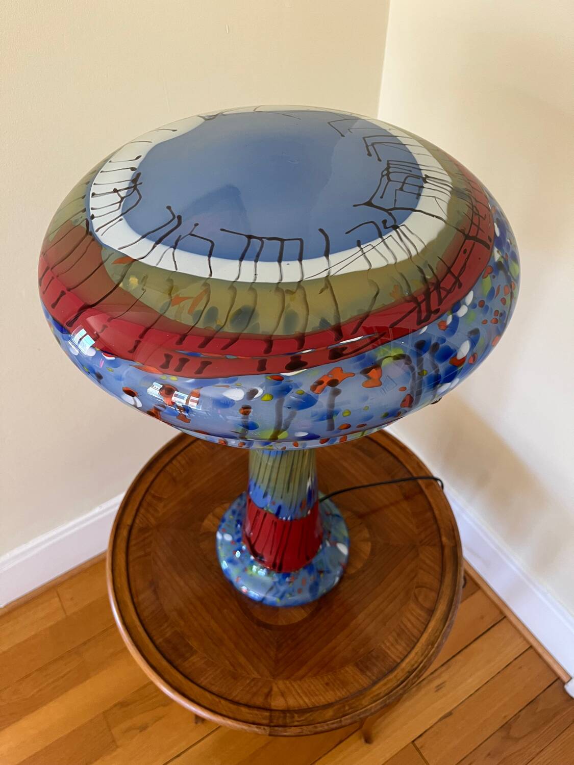XL glass mushroom lamp