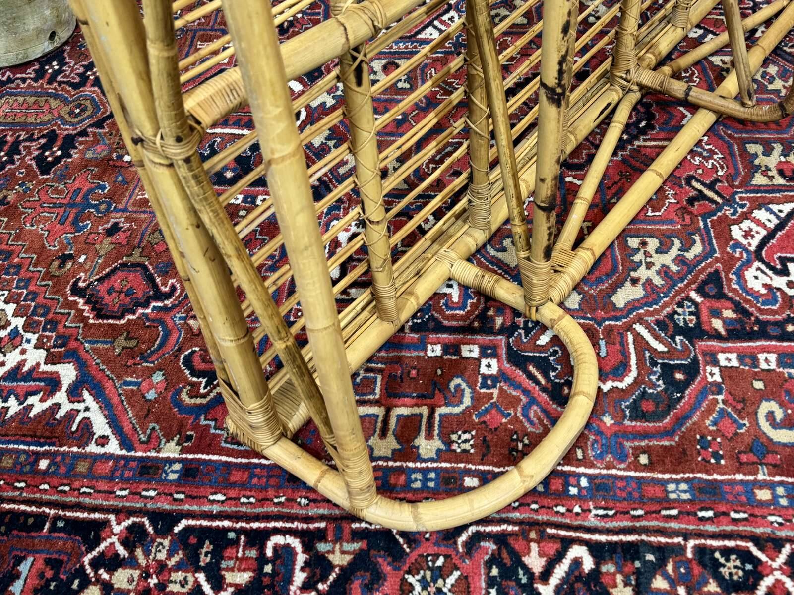 1960s rattan and bamboo daybed
