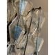A pair of champagne "poliedro" murano glass chandelier