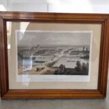 Framed lithograph deroy general view of tours taken from a bird's eye view imp lemer