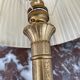 Antique, lamp, bronze, candle holder, gold, cloisonné enamel, ecru white lampshade, flower decor, leaf