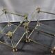 Pair of tables in brass, acrylic and glass