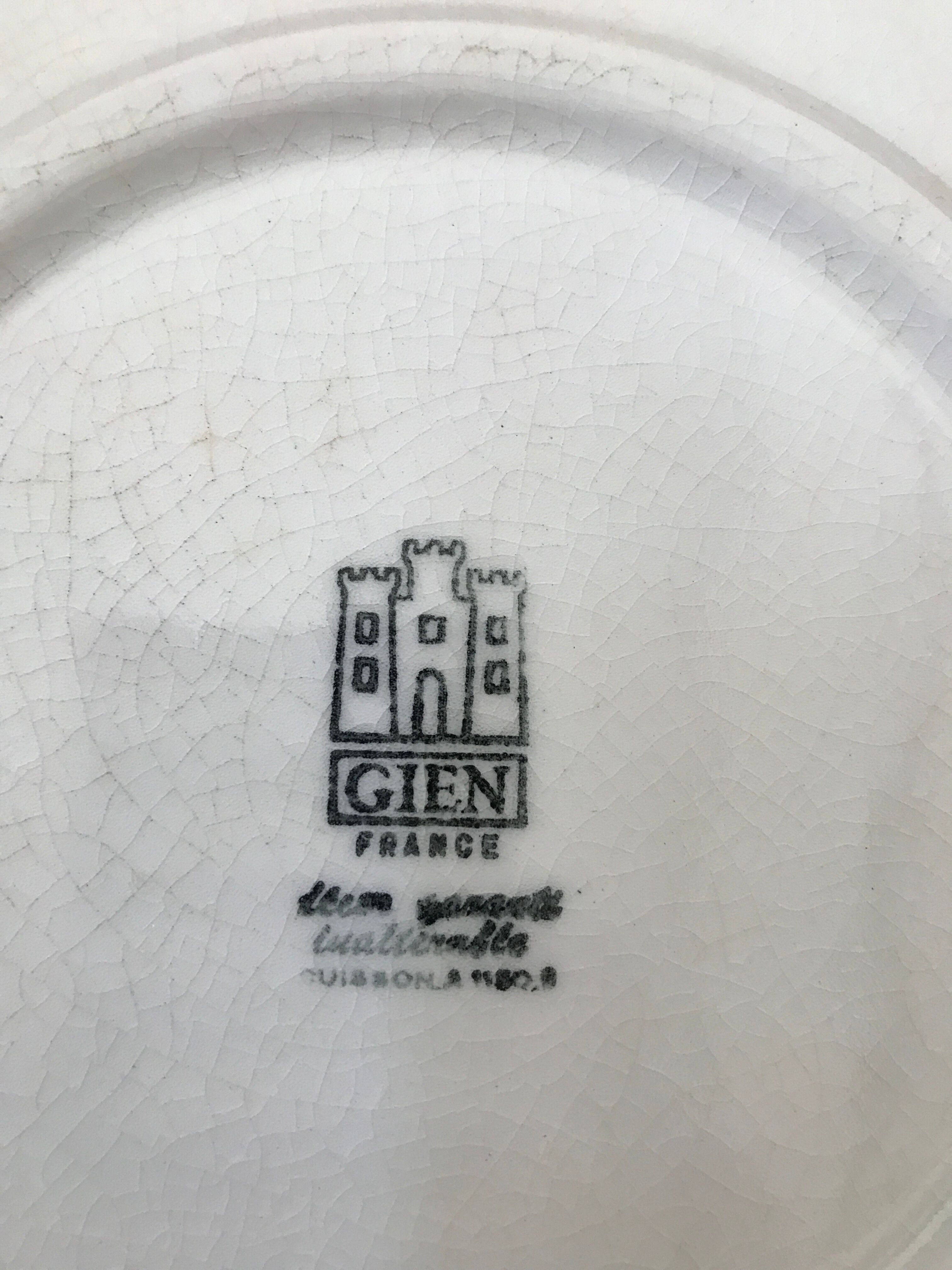 Series of 6 flat plates old model "Thistles" Gien