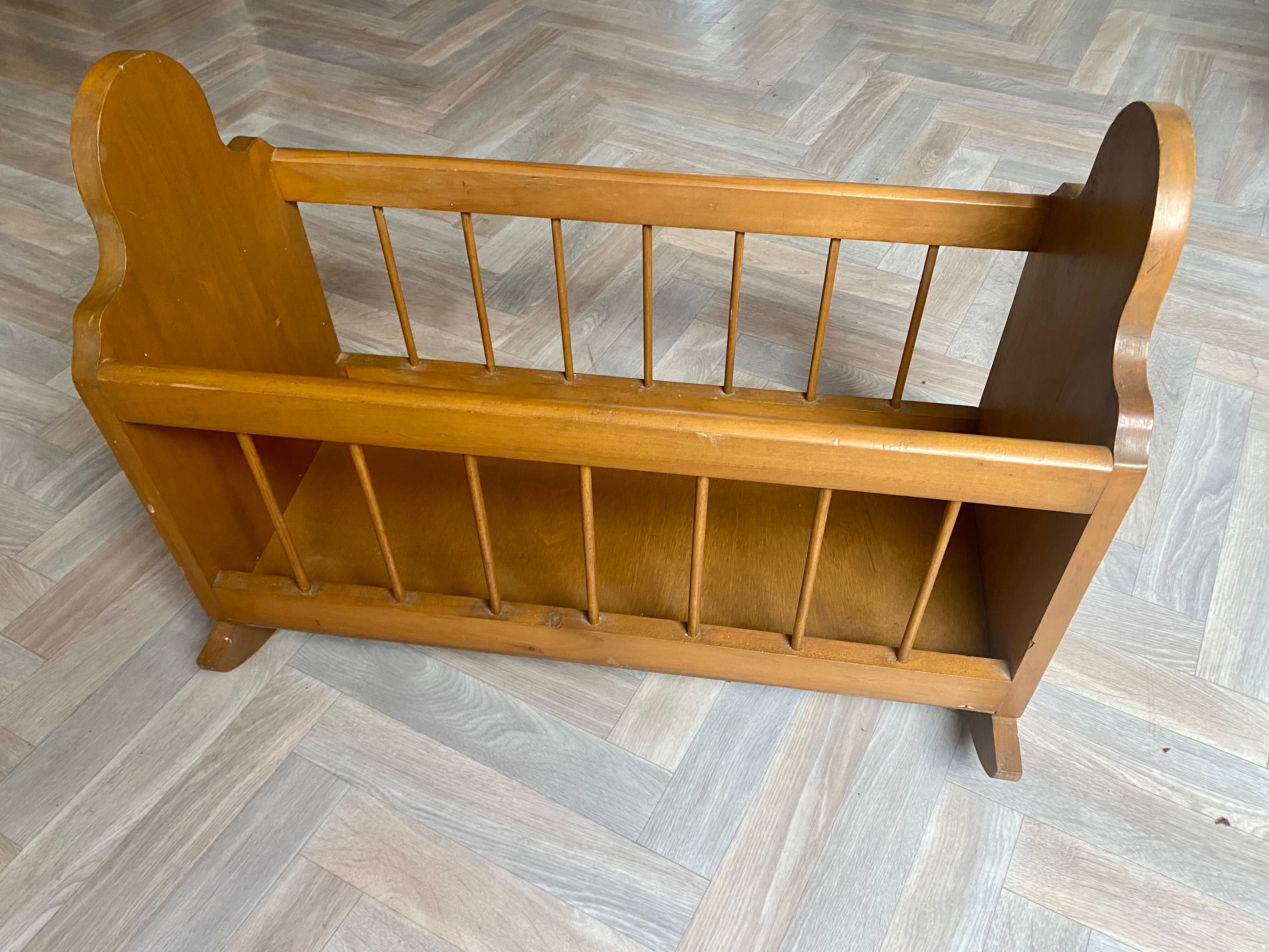 Vintage wooden rocking bed