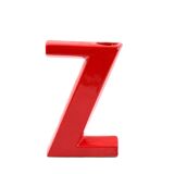 Space age red Z letter ceramic solifleur vase, Marcel Radureau France 1970
