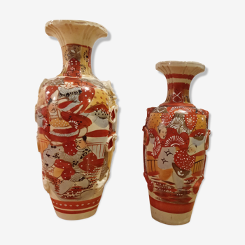 Paire de vases satsuma japonais