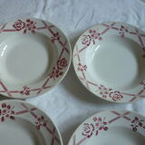 6 plates hollow earthenware vintage wolves mill