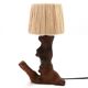 Lampe monoxyle en bois d'olivier, forme libre, années 50