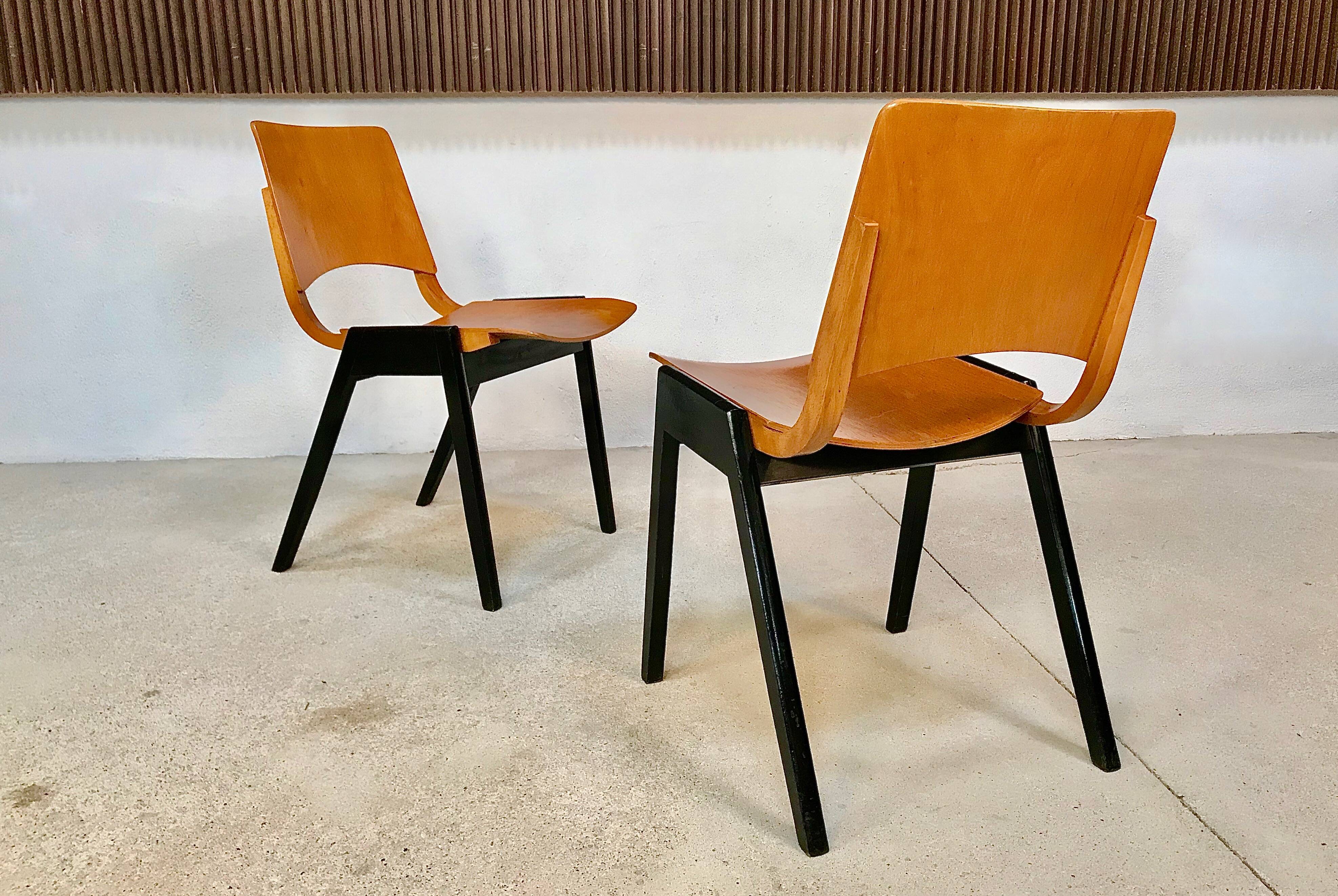 Set of 6 Dining Chairs P7 by Roland Rainer for E & A Pollack, Vienna 1952