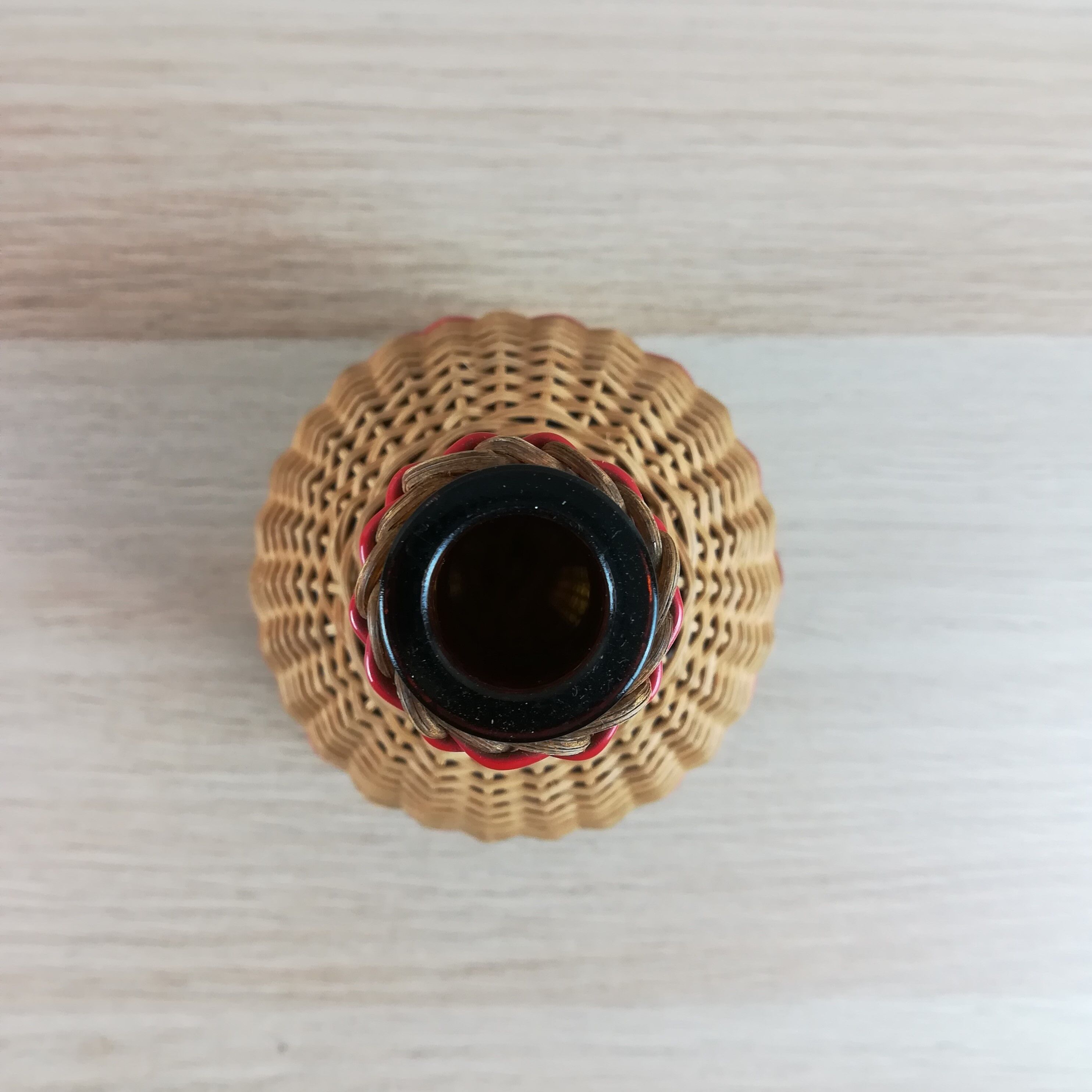 Rattan wrap bottle