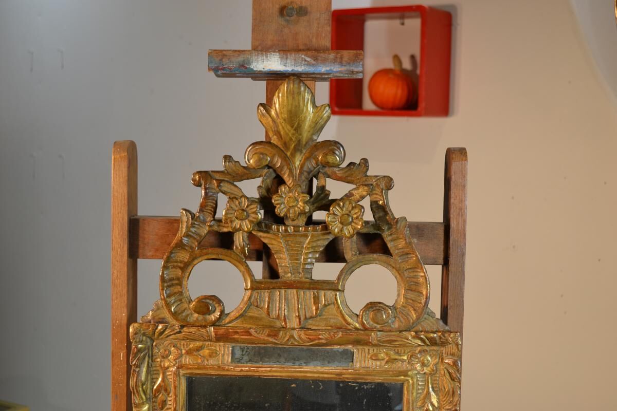 Golden wooden mirror