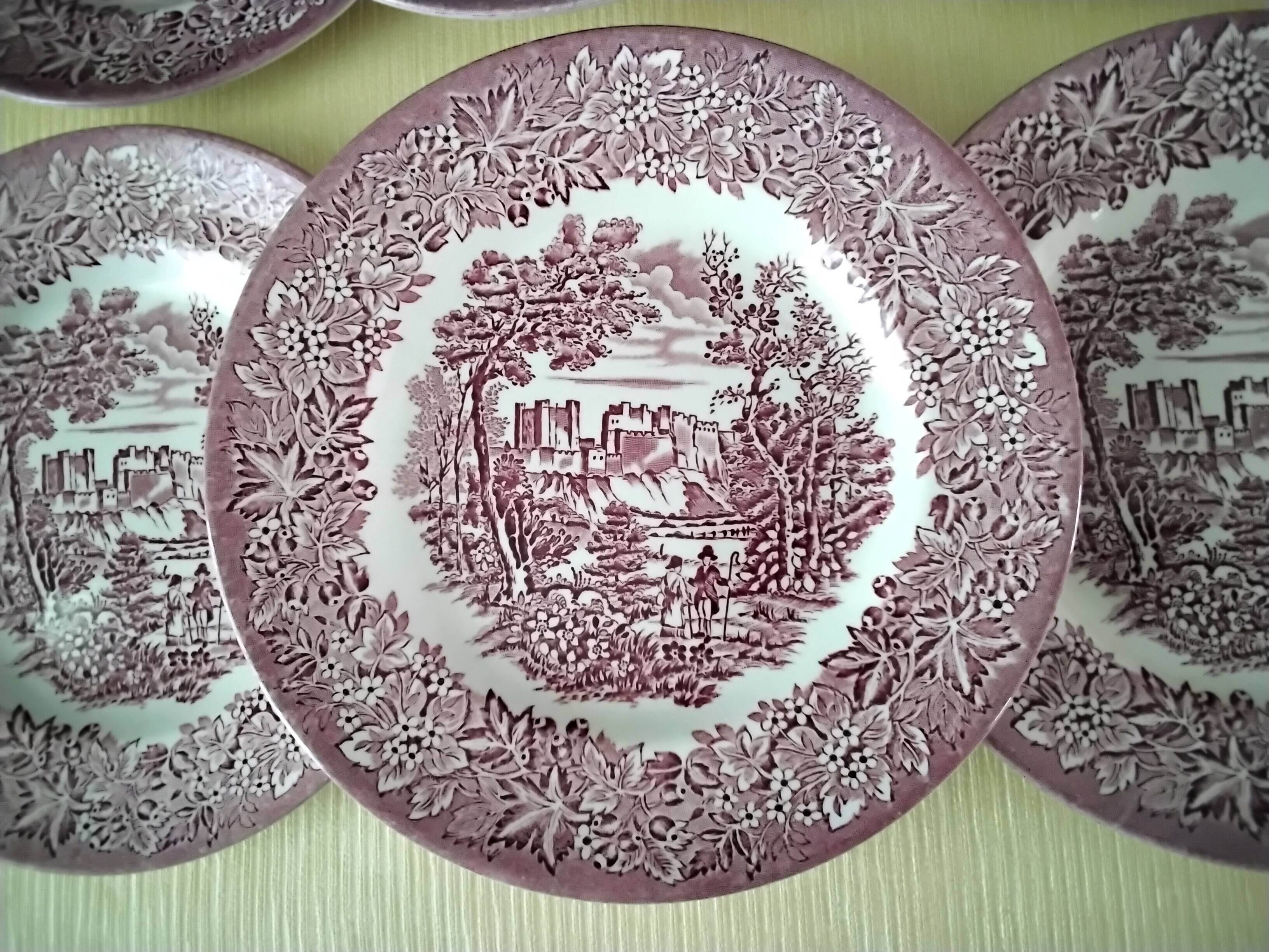 6 English porcelain dessert plates EIT