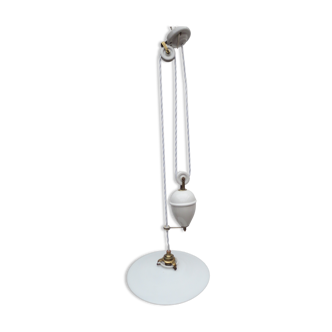 Suspension called up and down, porcelain and white opaline