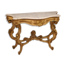 Italian lacquered and gilded console in Louis Philippe style with marble top